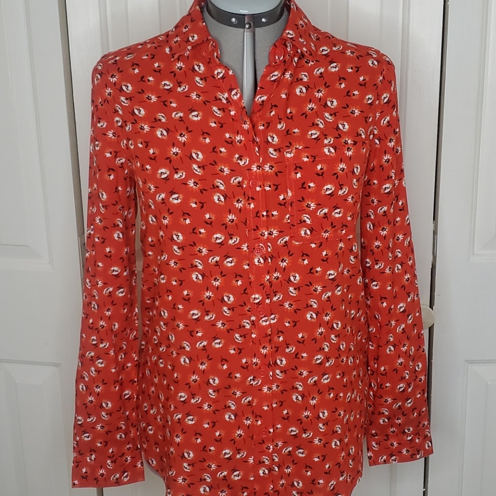 beachlunchlounge Red Alanna Tunic Shirt NWOT'S